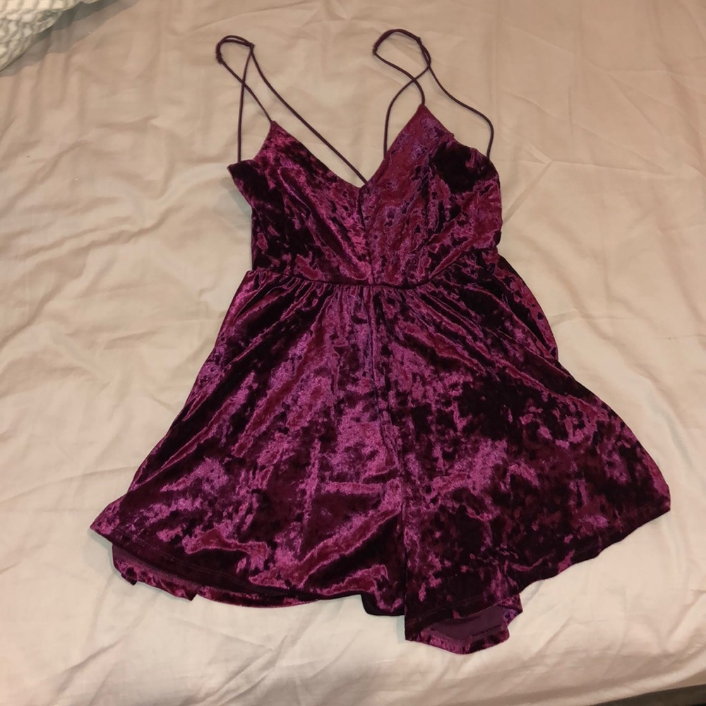 Red satin romper